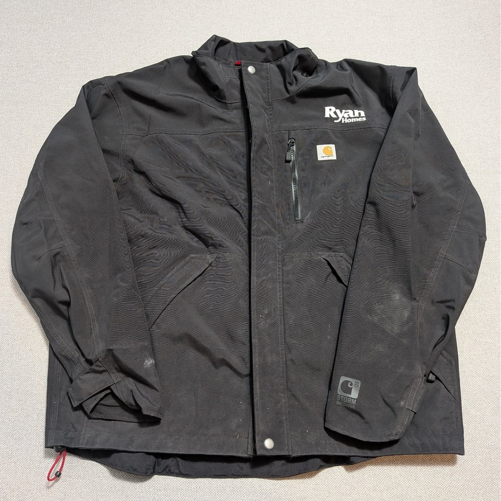 Carhartt Shoreline Storm Defender Jacket Men's L Black Waterproof Workwear